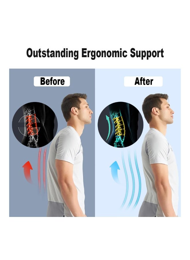 دعامة ظهر لتخفيف آلام أسفل الظهر للنساء/الرجال مع وسادة قطنية للظهر، حزام دعم للظهر مع 7 قضبان للدعم أثناء رفع الأثقال، للجلوس لفترات طويلة، ودعم قطني قابل للتنفس للقرص المنفتق، وعرق النسا - مقاس L - Image 4